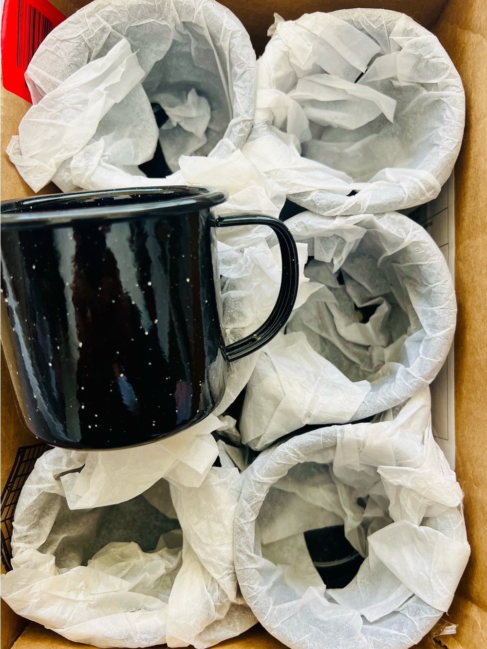 BLACK - BRAND NEW GSI 12 fl oz Enamelware Cups (Black speckled)